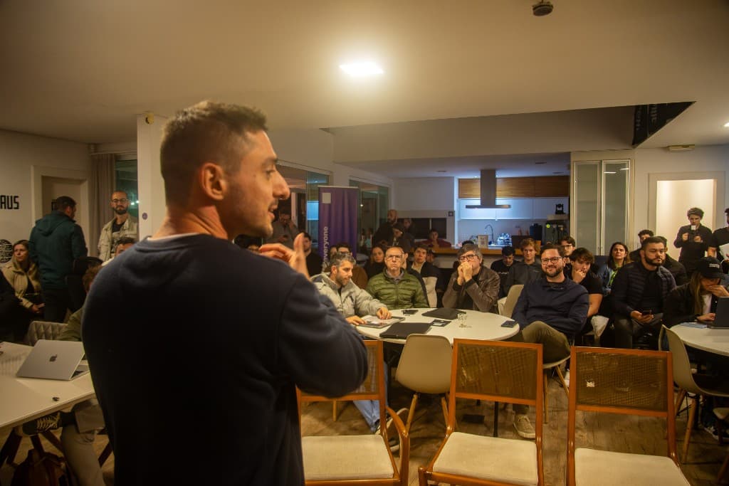 Alex Ferrari presenting to the Cursor community at Founder Haus